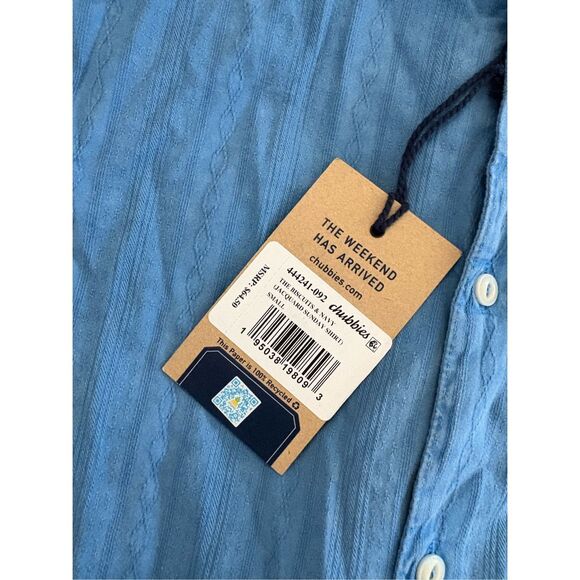 NWT Chubbies The Biscuits and Navy Jacquard Sunday Shirt Size Small - Picture 6 of 8